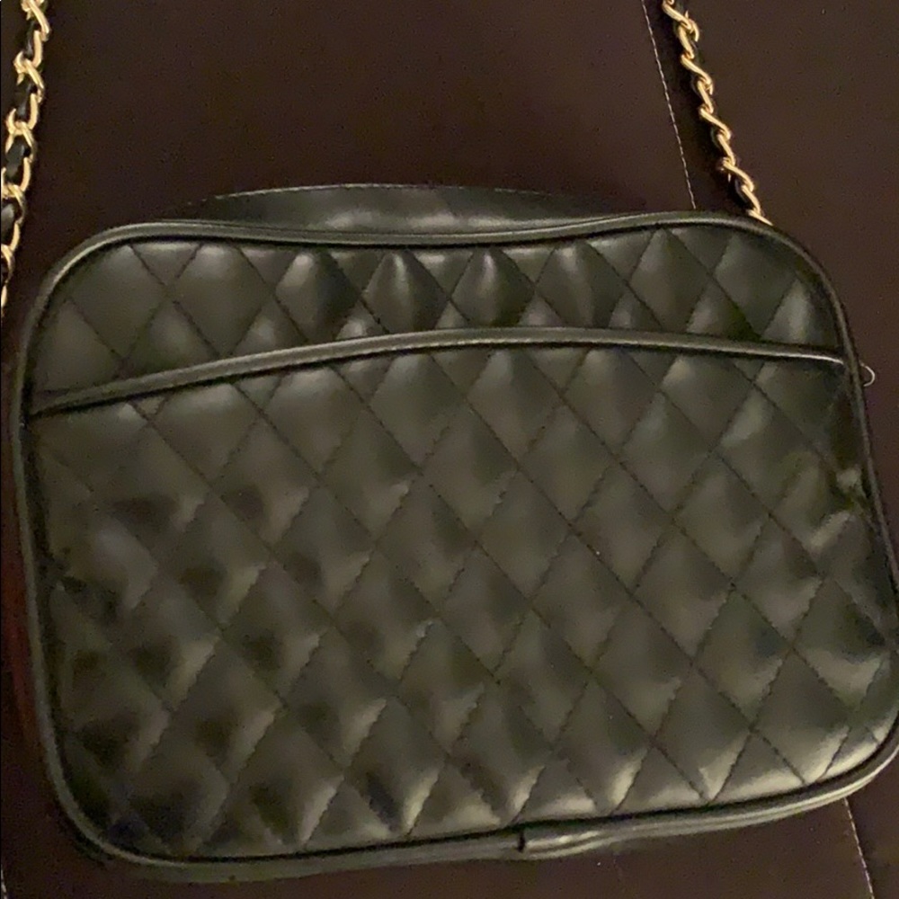 Black and gold satchel